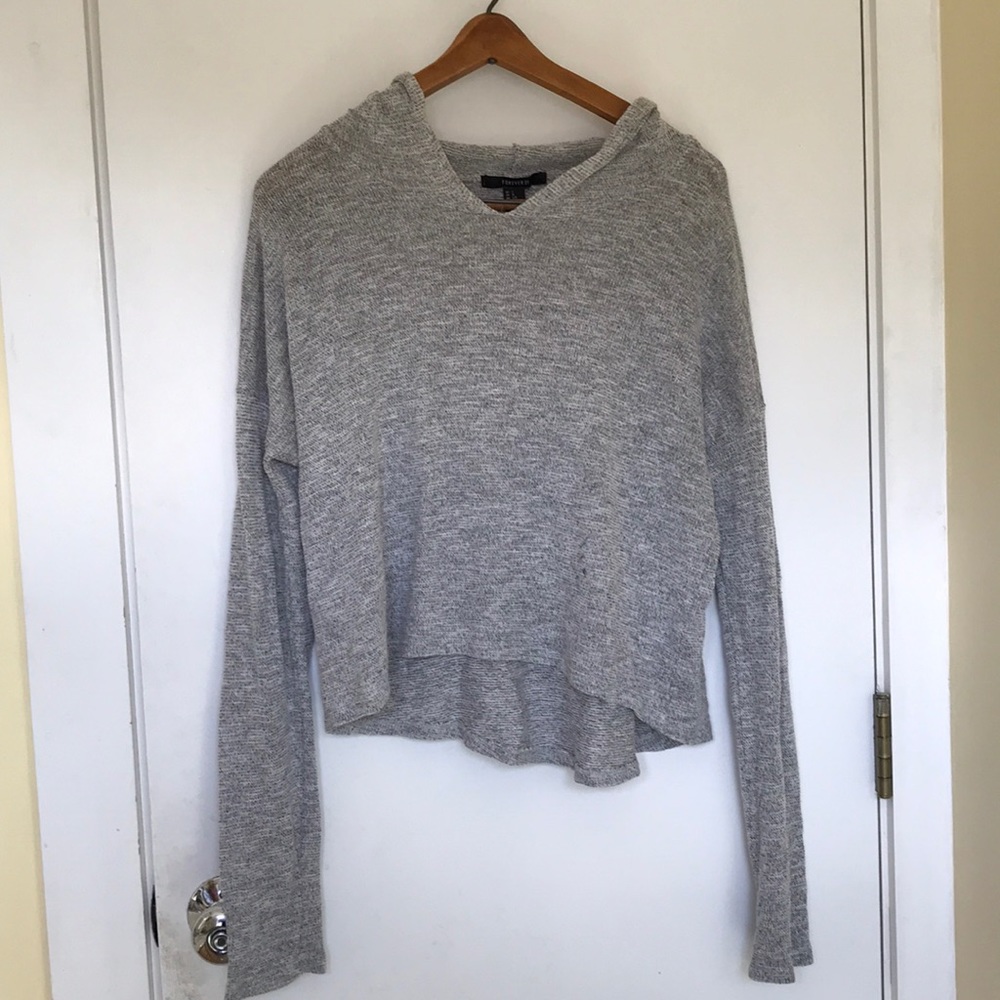 Crop hooded sweater